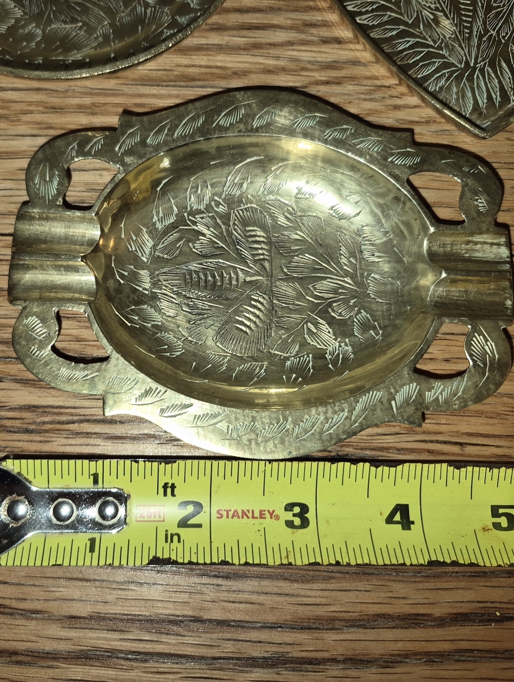 Lot Of 4 Vintage Brass ashtrays or decorative trinket dishes, Solid Brass - Picture 5 of 5
